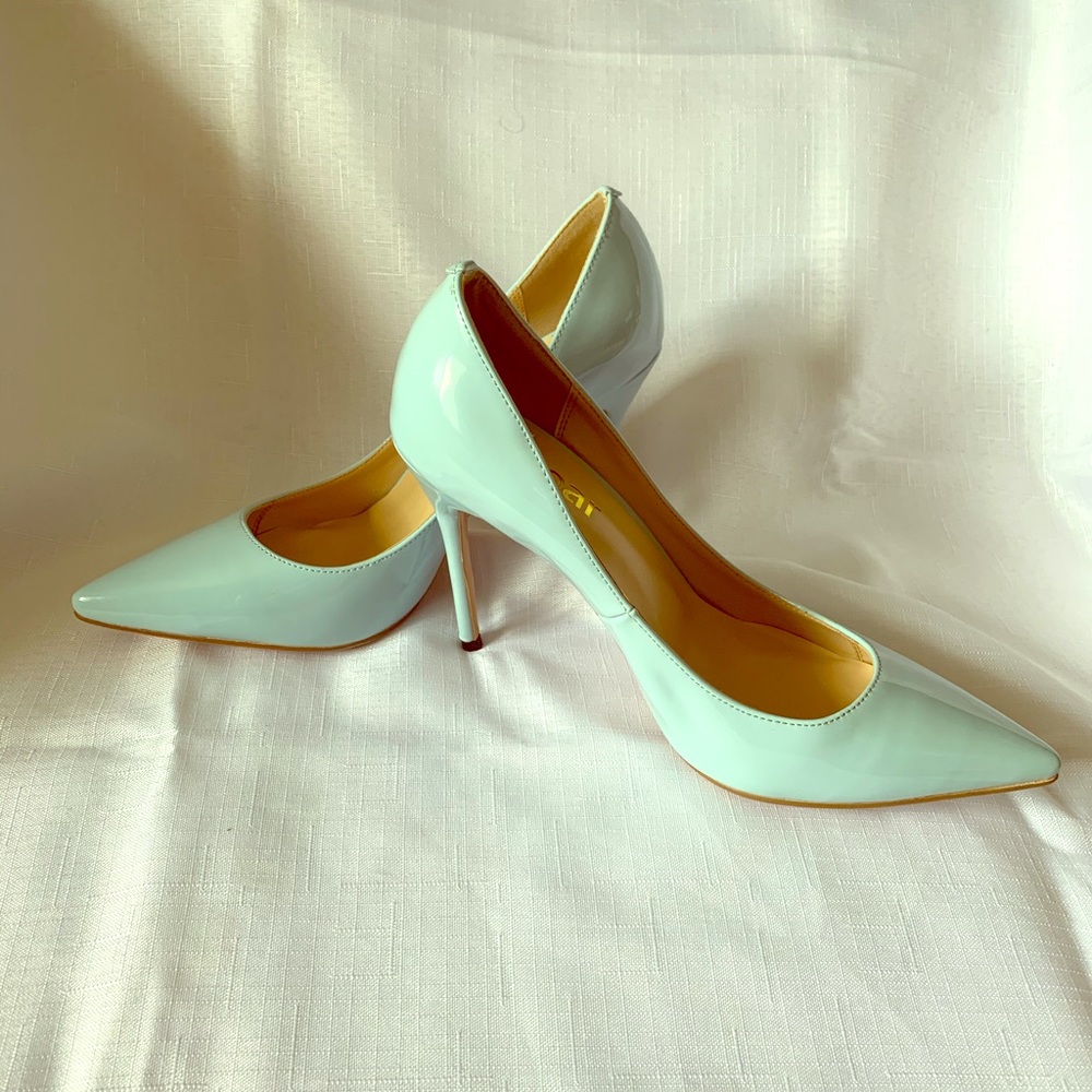 Baby blue pumps